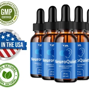 NeuroQuiet hörselstöd – 6 flaskor med svensk flagga, tillverkad i USA